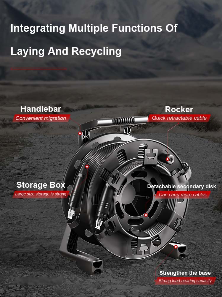 AMPCOM TPU Handheld Fiber Optic Cable Laydown Cart Lightweight Fiber Optic Cable Laydown Cart