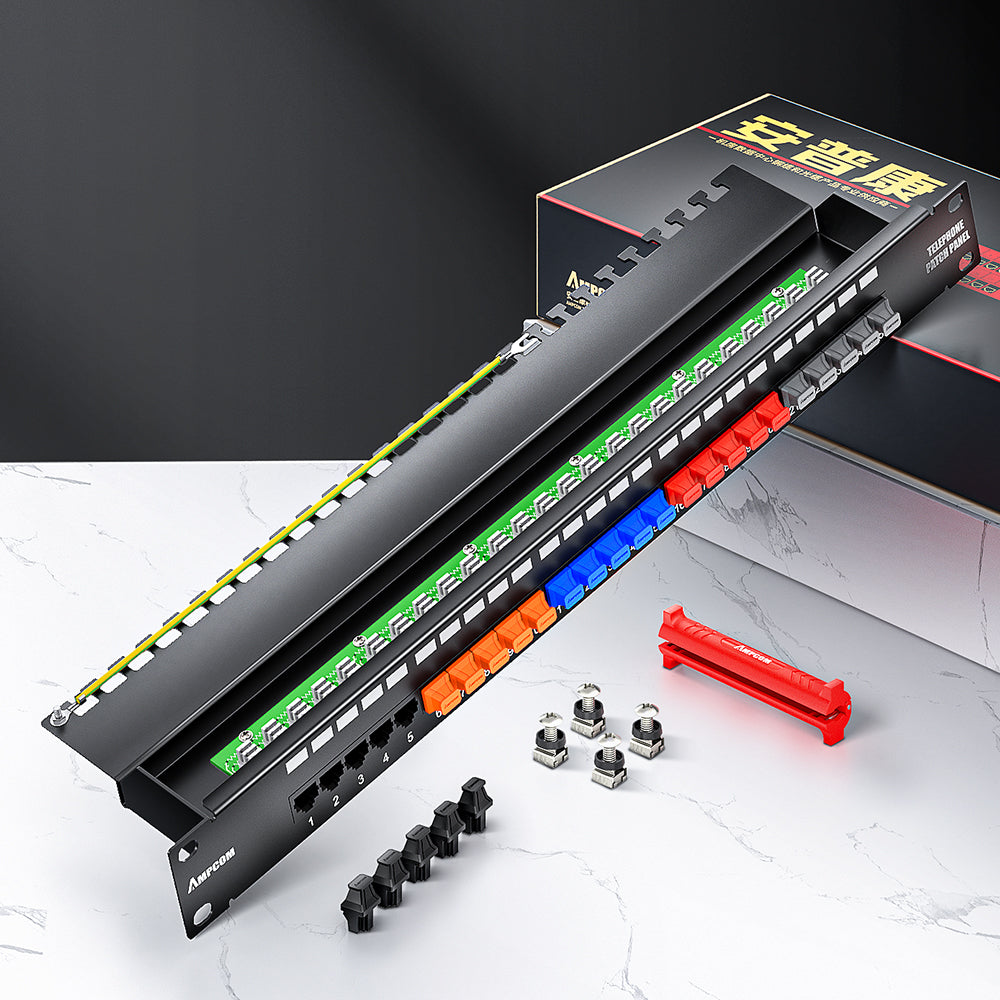 AMPCOM One-Piece PCB RJ11 Voice Patch Panel