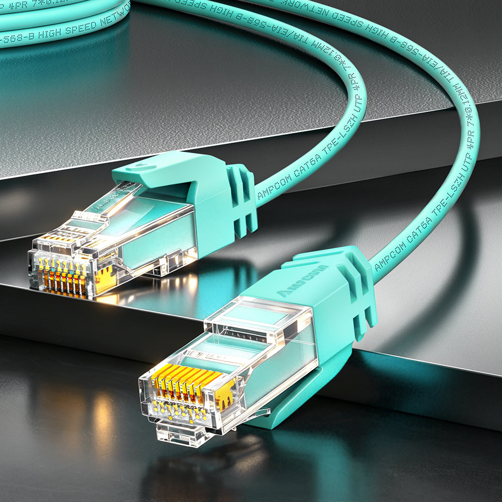 AMPCOM Cat6a 28AWG UTP Ultra-Flexible Ultra-Slim Flame-Retardant Patch Cords for High-density Data Center Cabling
