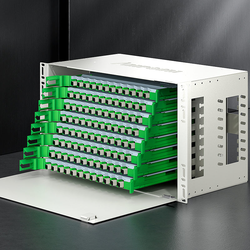 AMPCOM 144-Port Optical Distribution Frame (ODF), Multimode Fiber Patch Panel with SC Couplers & Pigtails
