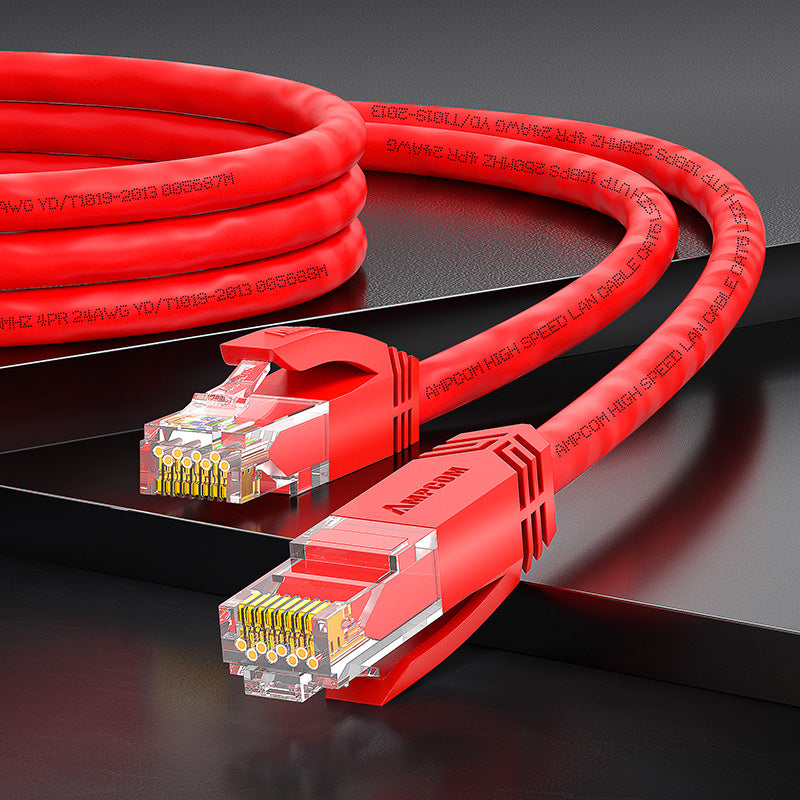 AMPCOM CAT6 UTP 24AWG LSZH Patch Cable for Data Center Cabling or Surveillance System Wiring