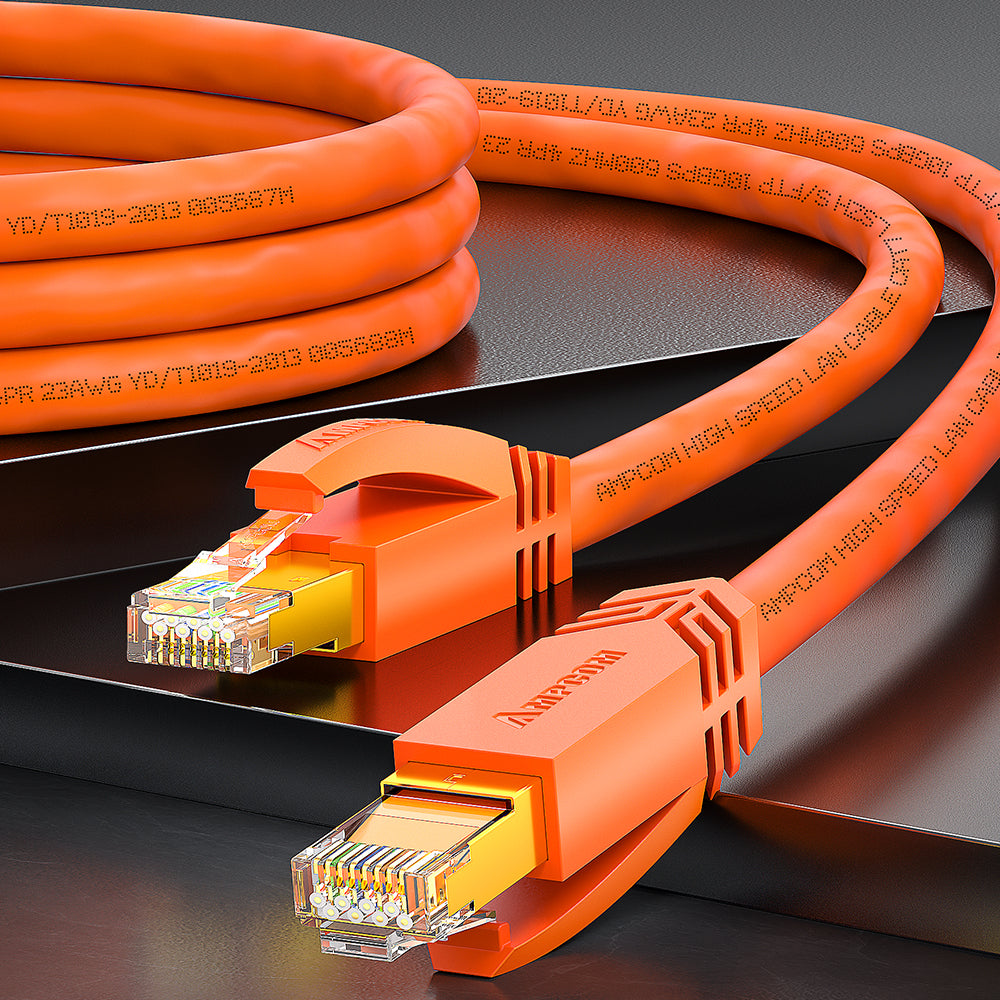 AMPCOM Cat7 S/FTP 24AWG LSZH Patch Cable for Data Center Cabling or Surveillance System Wiring