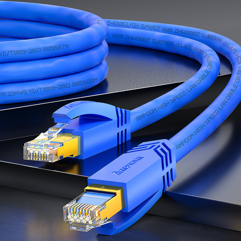 AMPCOM Cat8 S/FTP 24AWG LSZH Patch Cable for Data Center Cabling or Surveillance System Wiring