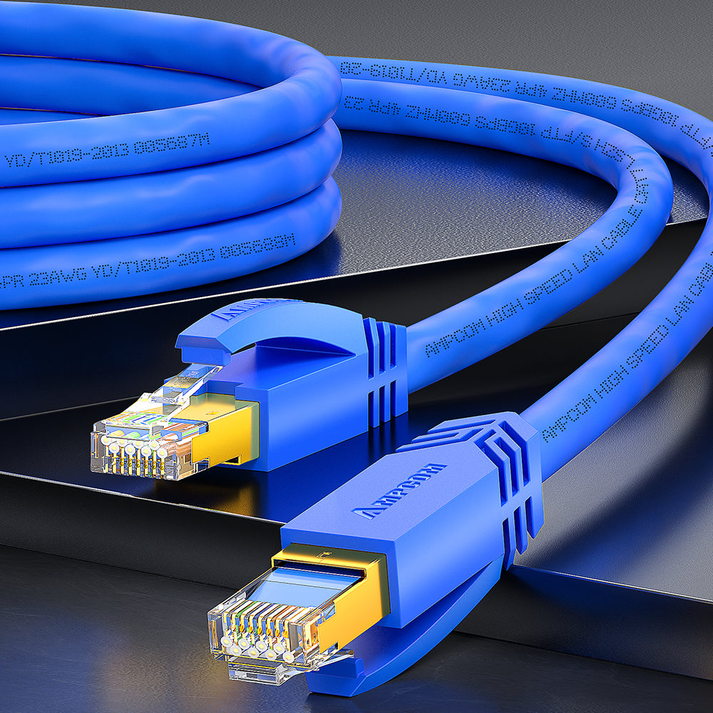 AMPCOM Cat7 S/FTP 24AWG LSZH Patch Cable for Data Center Cabling or Surveillance System Wiring