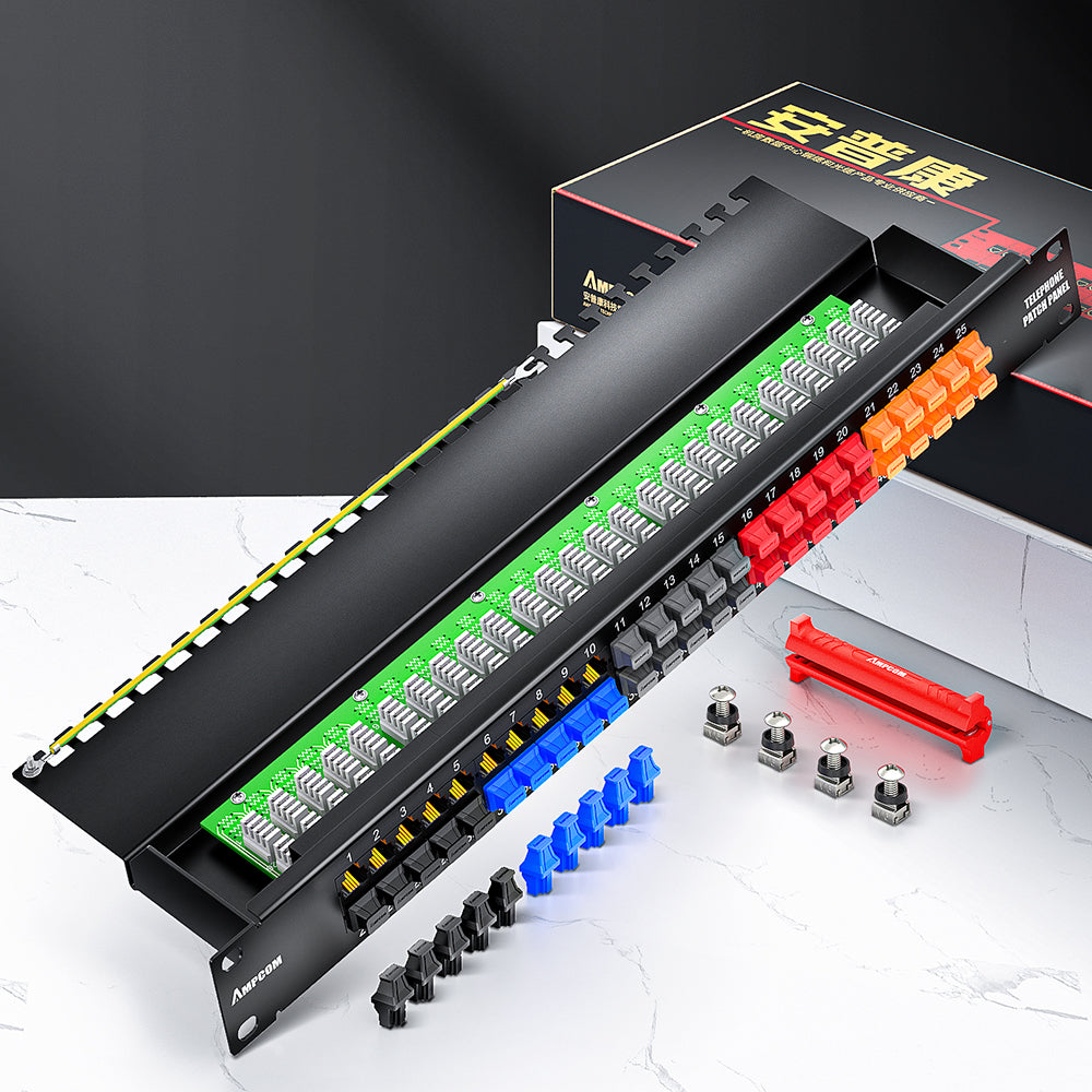 AMPCOM One-Piece PCB RJ11 Voice Patch Panel