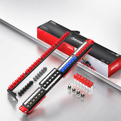 AMPCOM 1U 24-Port Modular Unshielded  Patch Panel, Toolless Keystone Jack, Front-Removable Panel Design, Reinforced Copper Ground Wire,19 Inch Rack Mount