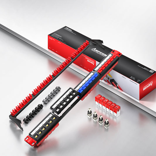 AMPCOM 1U 24-Port Modular Unshielded  Patch Panel, Toolless Keystone Jack, Front-Removable Panel Design, Reinforced Copper Ground Wire,19 Inch Rack Mount