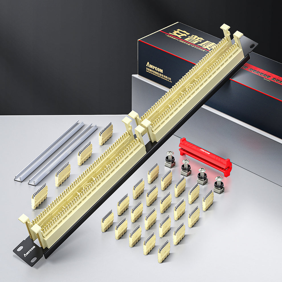 100-Pair 110 RJ11 Patch Panel for Telecom Rack Mount | AMPCOM Voice ...