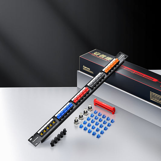 AMPCOM Modular RJ11 Voice Patch Panel – 19 Inch Rack Mount, Cold-Rolled Steel Housing