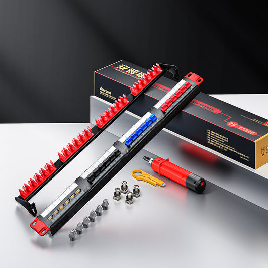 AMPCOM Economy 1U 24-Port Unshielded Patch Panel, 19-inch Rack Mount with Cable Management Rings