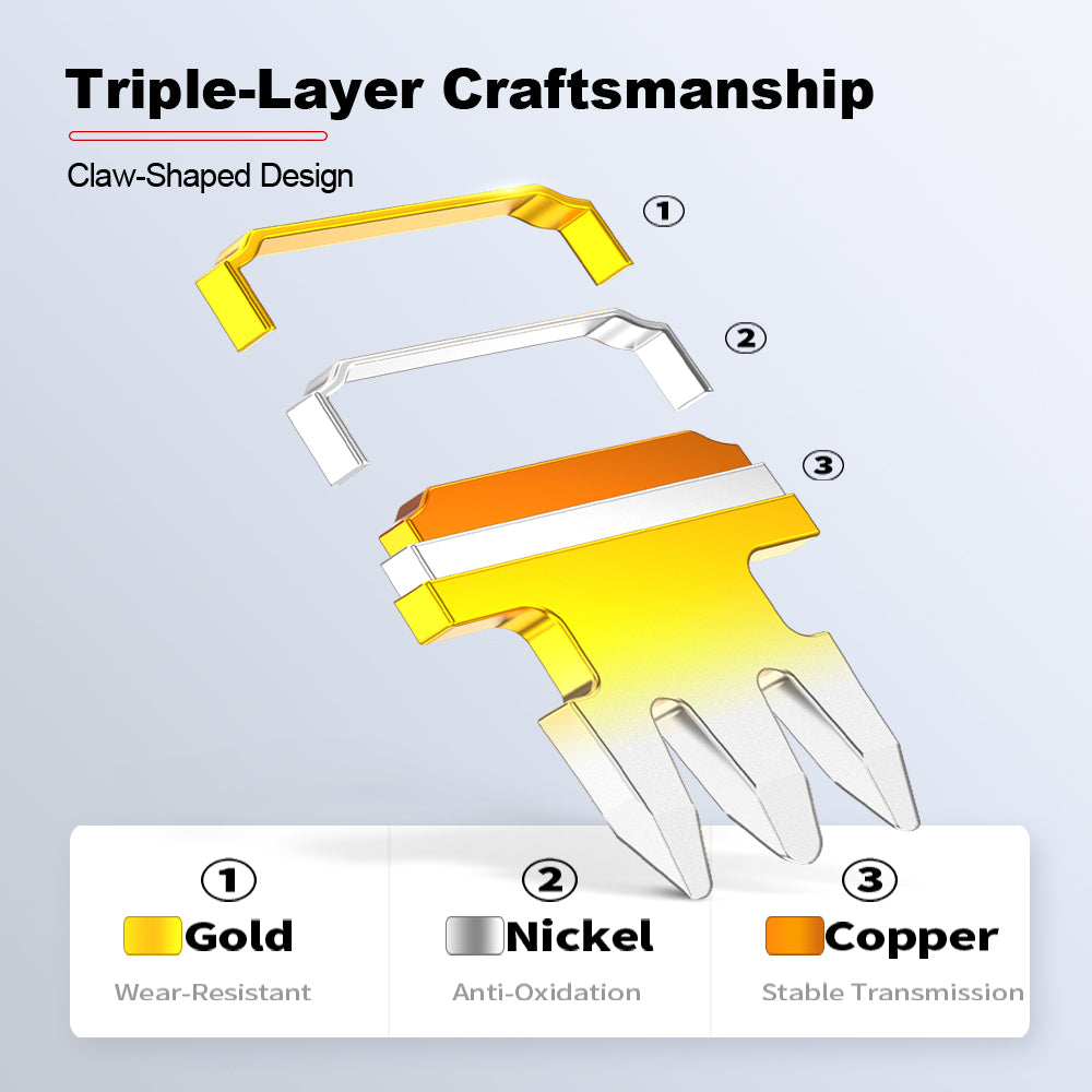Conector RJ45 blindado Cat5e da AMPCOM, contatos banhados a ouro de 50 μm, blindagem de cobre anti-interferência, diâmetro do orifício do condutor de 1.0 mm.