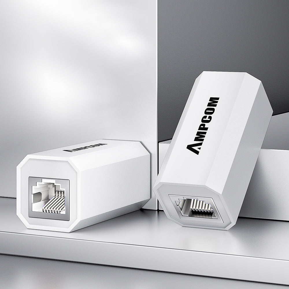 Conector em linha AMPCOM Cat6 blindado Gigabit RJ45