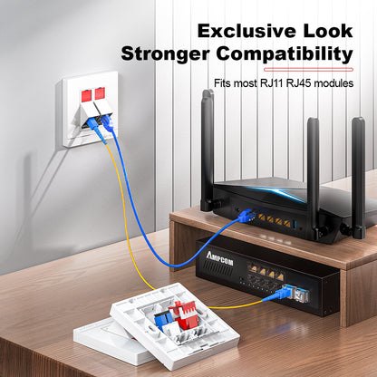 AMPCOM X86 Series Single-Port Fiber-Optic Integrated Faceplate – Without Adapter