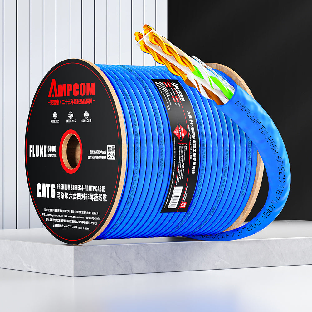 AMPCOM Cat6 Ethernet Bulk Cable