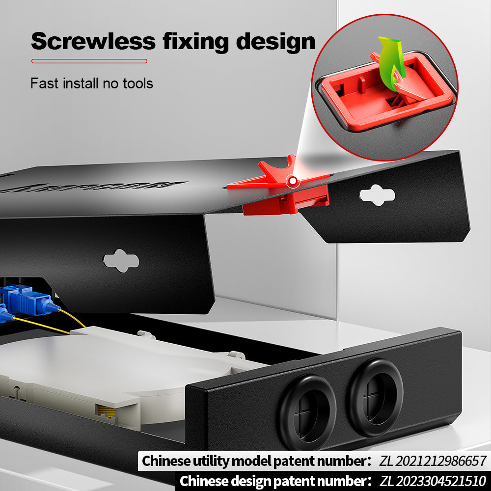 AMPCOM Desktop Fiber Optic Terminal Box, 8 Port SC Simplex, Single Mode, with Pigtails & Flanges
