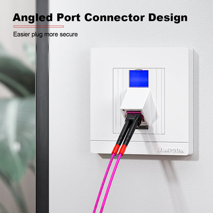 AMPCOM X86 Series Single-Port Fiber-Optic Integrated Faceplate – Without Adapter