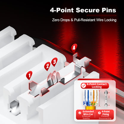 AMPCOM CFS Series Cat8 Zinc-Alloy Shielded Tool-Free RJ45 Connector for 22-24 AWG Ethernet Cable