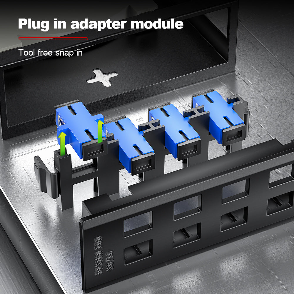 AMPCOM Desktop Fiber Optic Terminal Box, 8 Port SC Simplex, Single Mode, with Pigtails & Flanges