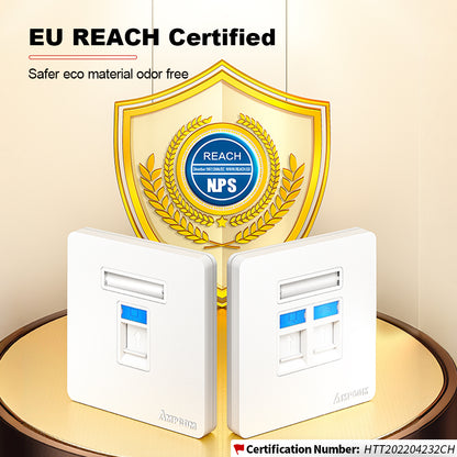 AMPCOM P86 Series CAT6/CAT6A Dual-Port Network Faceplate