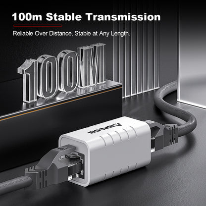 Conector em linha AMPCOM Cat6 blindado Gigabit RJ45
