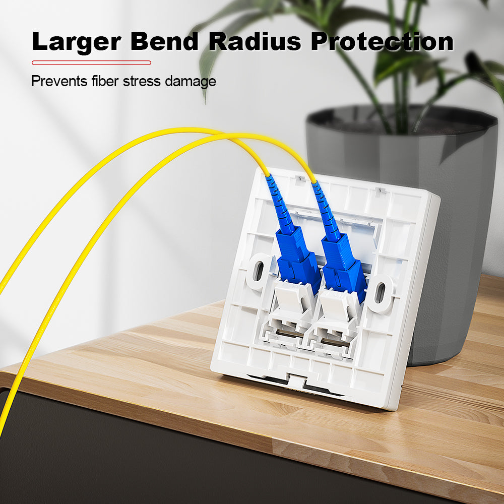 AMPCOM X86 Series Single-Port Fiber-Optic Integrated Faceplate – Without Adapter