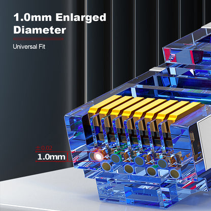 Conector RJ45 blindado Cat6 da AMPCOM, contatos banhados a ouro de 50 μm, blindagem niquelada anti-interferência, diâmetro do orifício do condutor de 1.1 mm.