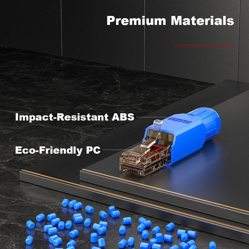 AMPCOM Cat6a Unshielded Tool-Free RJ45 Connector for 23-26 AWG Unshielded Ethernet Cable