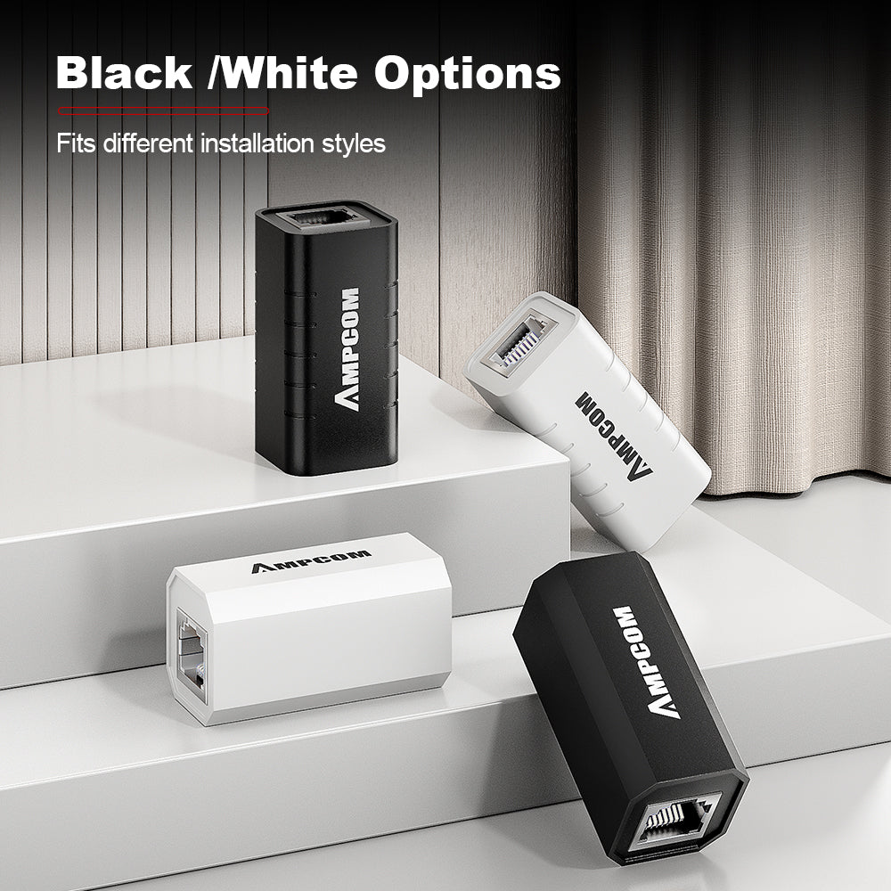 Conector em linha AMPCOM Cat6 blindado Gigabit RJ45