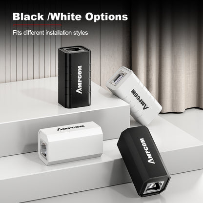 Conector em linha AMPCOM Cat6 blindado Gigabit RJ45