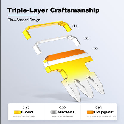 AMPCOM Cat6 RJ45 Connector, Gold-Plated Contacts, 1.1mm Conductor Hole Diameter