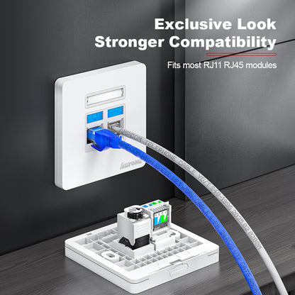 AMPCOM P86 Series CAT6/CAT6A Dual-Port Network Faceplate