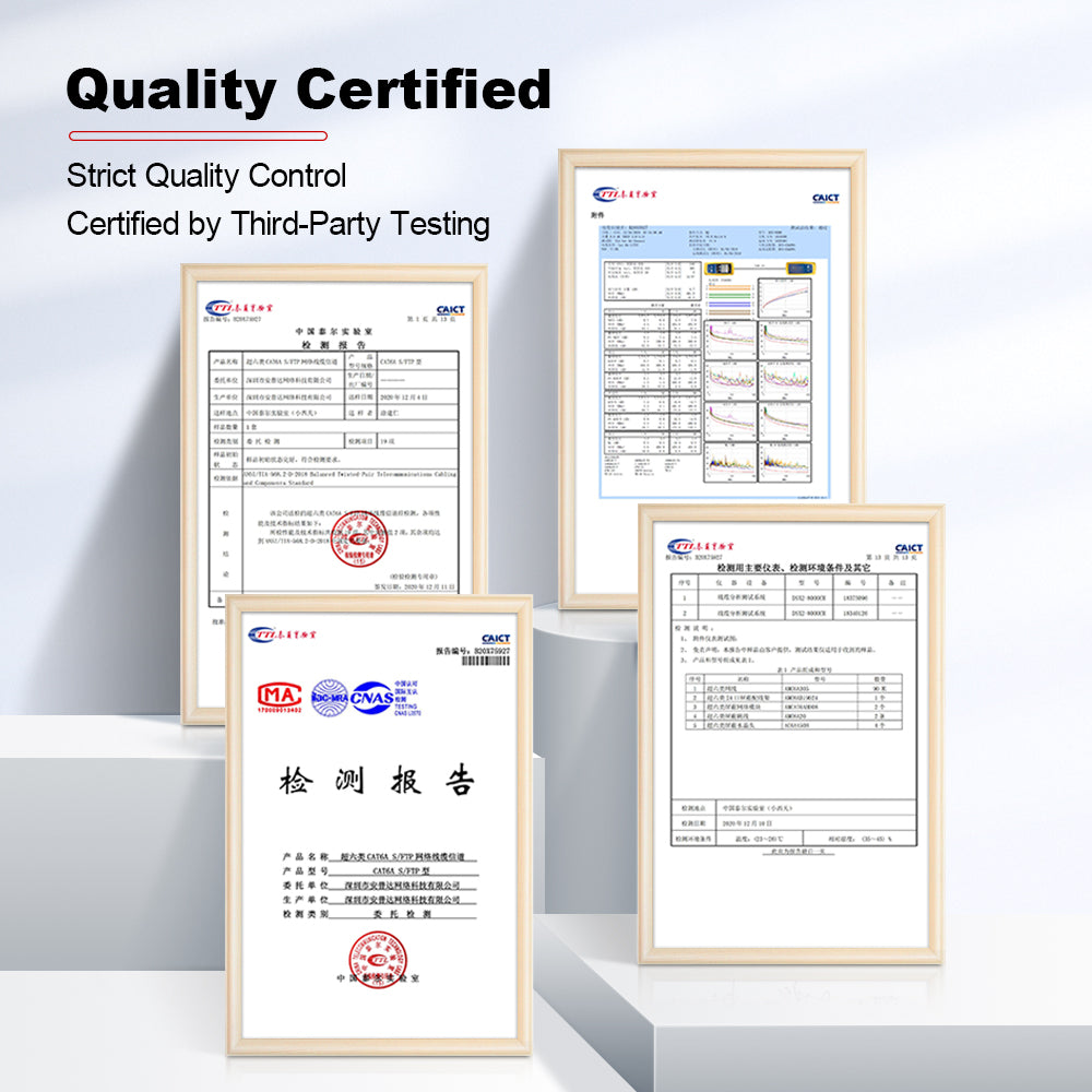 AMPCOM Cat6 Unshielded Tool-Free RJ45 Connector for 23-26 AWG Unshielded Ethernet Cable