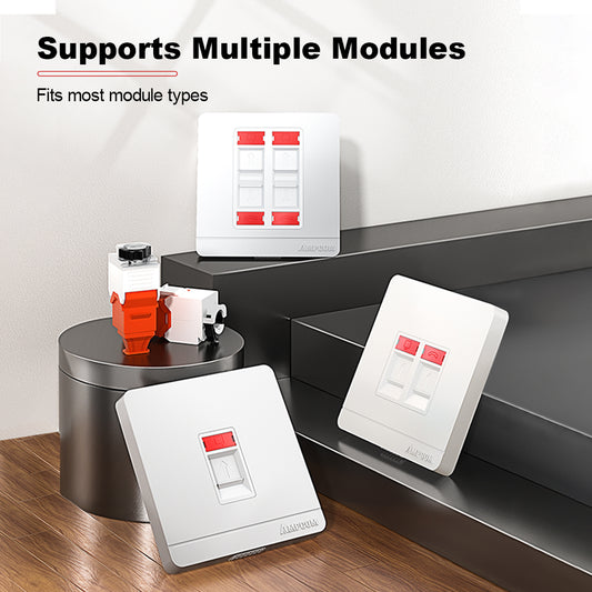AMPCOM A86 Series CAT6/CAT6A Single-Port Network Faceplate