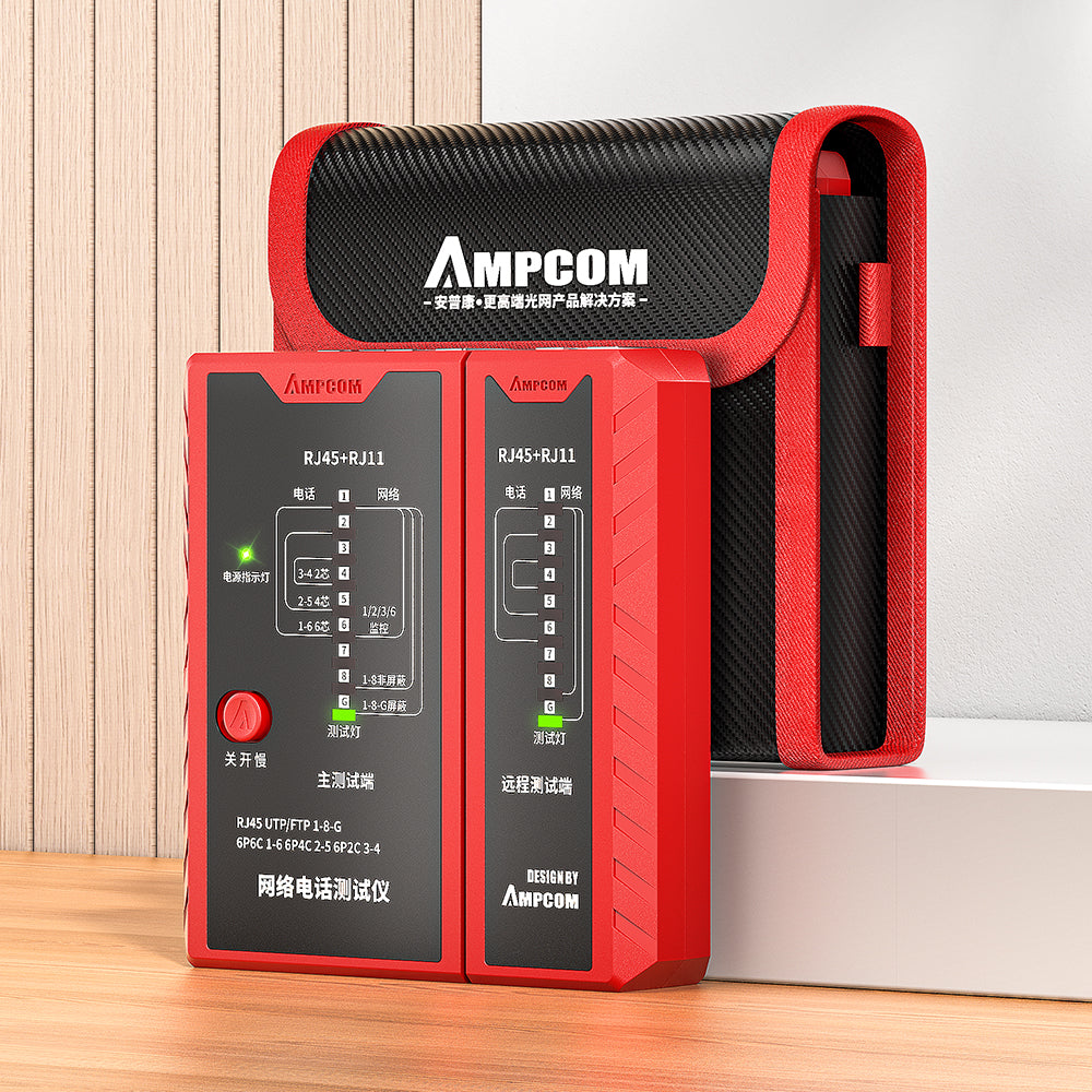 AMPCOM Network Cable Tester for RJ45 Ethernet & RJ11 Telephone Line Testing