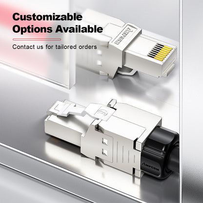 AMPCOM Custom CAT8 S/FTP Patch Cable, Zinc Alloy Shielded Connector, LSZH Flame-Retardant S/FTP Cable