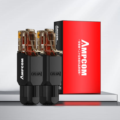 AMPCOM Cat6a Unshielded Tool-Free RJ45 Connector for 23-26 AWG Unshielded Ethernet Cable