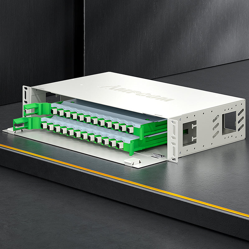 AMPCOM 24-Port Optical Distribution Frame (ODF), Multimode Fiber Patch Panel with SC Couplers & Pigtails