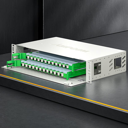 AMPCOM 96-Port Optical Distribution Frame (ODF), Multimode Fiber Patch Panel with SC Couplers & Pigtails