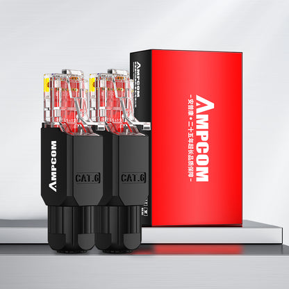 AMPCOM Cat6 Unshielded Tool-Free RJ45 Connector for 23-26 AWG Unshielded Ethernet Cable
