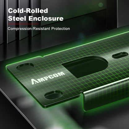 AMPCOM 100-Pair 110 RJ11 Patch Panel, 19-Inch Rack Mount Cold-Rolled Steel for Telecom and Voice Networks