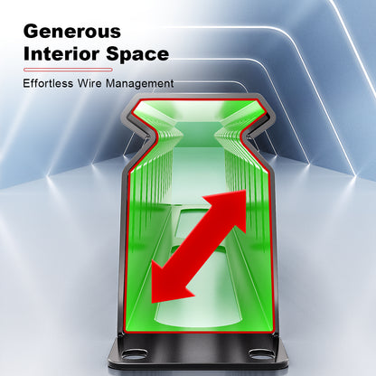 AMPCOM 1U 12-Slot 24-Port Cable Manager, Enlarged Duct, Reinforced Steel, Dual-Hinged Cover