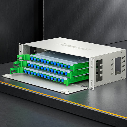 AMPCOM 36-Port Optical Distribution Frame (ODF), OM2 Singlemode Fiber Patch Panel with SC Couplers & Pigtails
