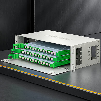 AMPCOM 96-Port Optical Distribution Frame (ODF), Multimode Fiber Patch Panel with SC Couplers & Pigtails
