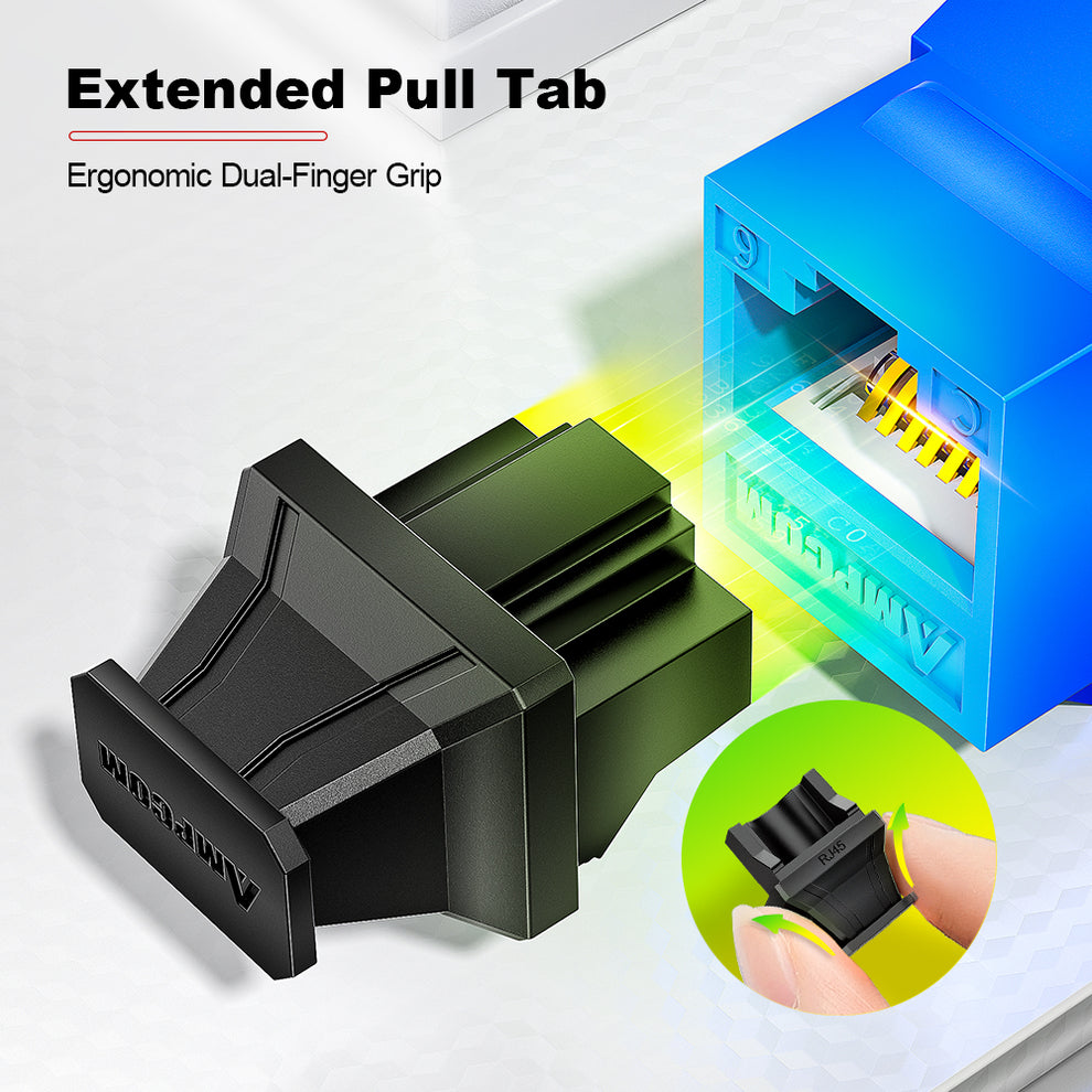 AMPCOM Snap-in RJ45 Protector Blocker Protective Cover, Anti-dust Cover ...