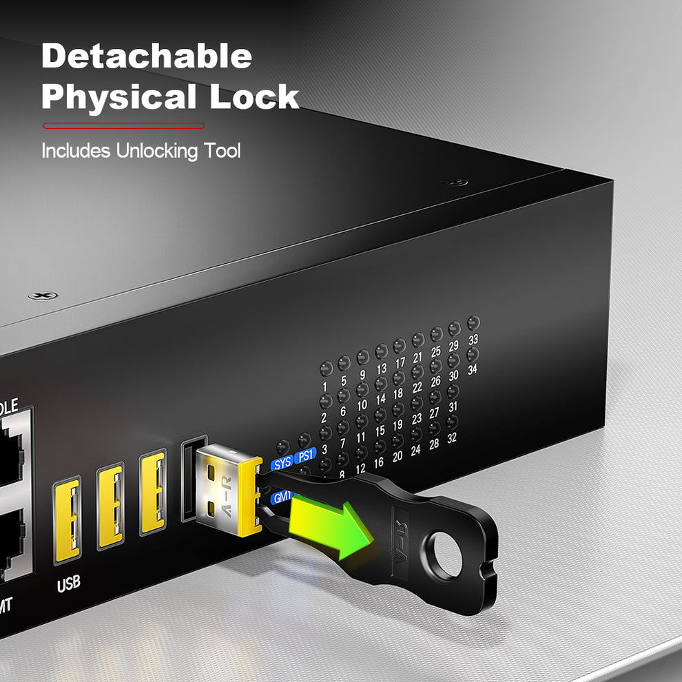 AMPCOM USB Port Lock with Key, USB Metal Port Lock Blocker for PC ...