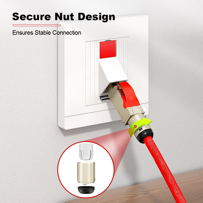 AMPCOM TW Cat8 Zinc-Alloy Shielded Tool-Free RJ45 Connector for 22-24 AWG Unshielded Ethernet Cable