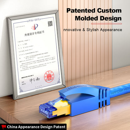 AMPCOM Cat8 S/FTP 24AWG LSZH Patch Cable for Data Center Cabling or Surveillance System Wiring
