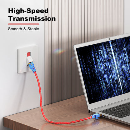 AMPCOM Cat6 Pass-Through Unshielded RJ45 Connector,Gold-Plated Contacts, 1.1mm Conductor Hole