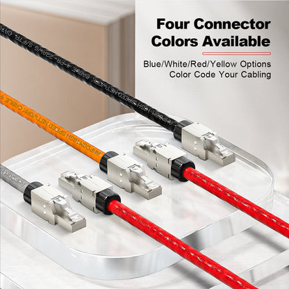 AMPCOM Custom CAT8 S/FTP Patch Cable, Zinc Alloy Shielded Connector, LSZH Flame-Retardant S/FTP Cable