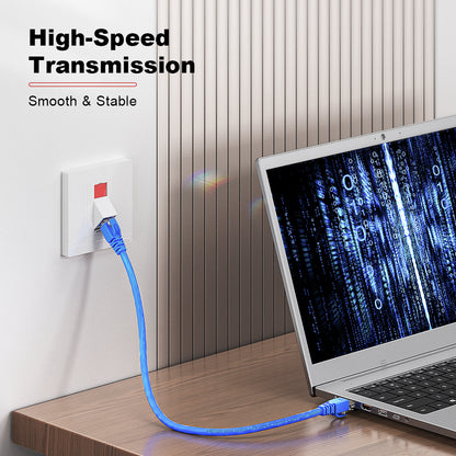 AMPCOM Cat5e Pass-Through Unshielded RJ45 Connector,Gold-Plated Contacts, 1.0mm Conductor Hole